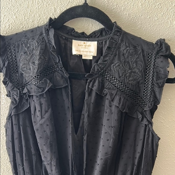 Kate Spade Black Ruffled Tiered Midi Dress - Picture 5 of 12